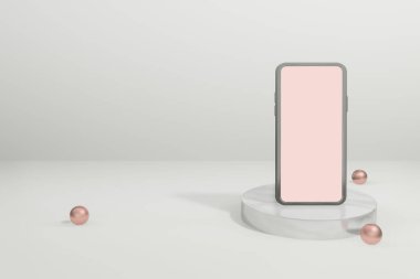 Boş kopya alanı olan 3D cep telefonu reklamı
