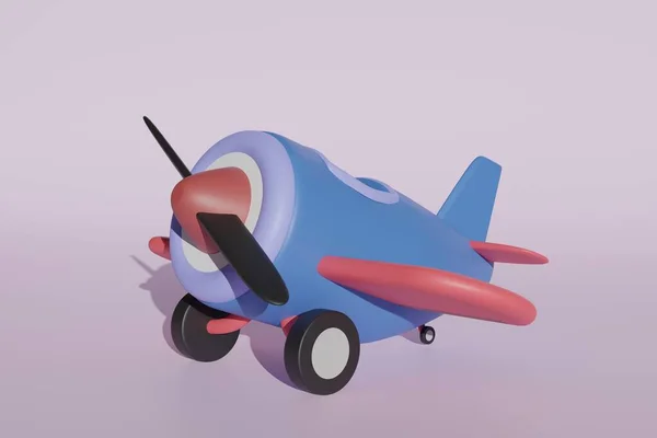 Avião Renderização Tom Azul — Fotografia de Stock