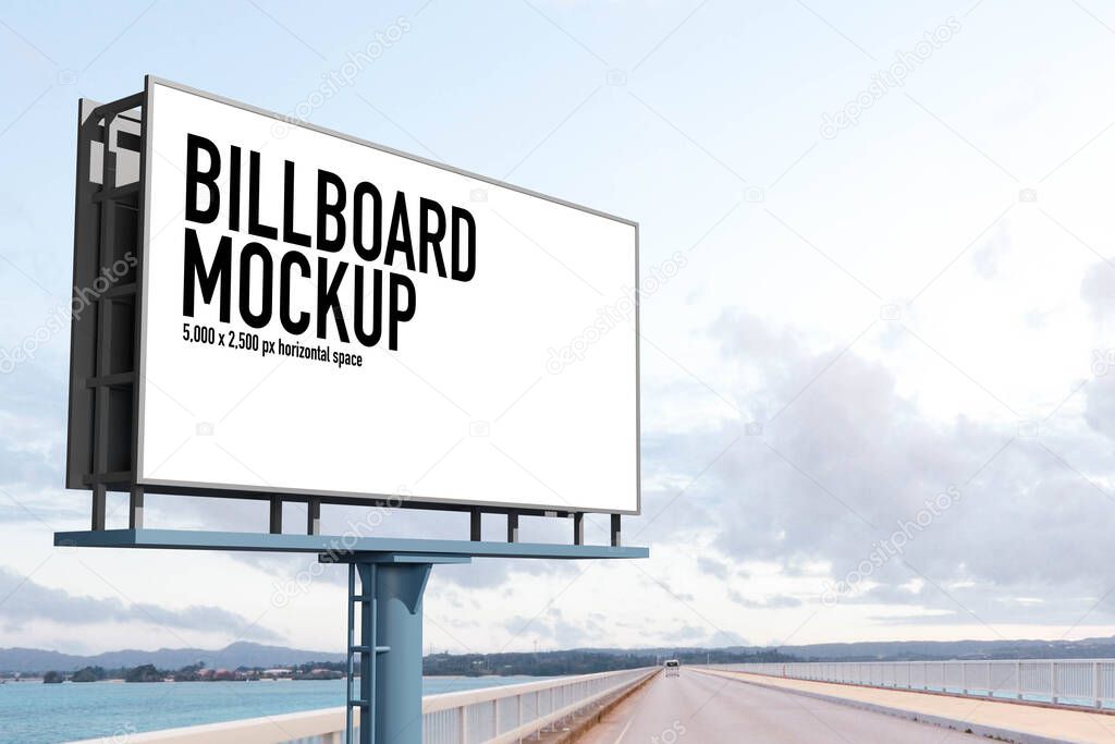 Billboard mockup 3d rendering for scene creator