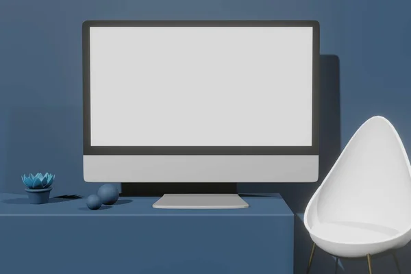 Prezentacja Ekranu Komputera Renderowania Twórca Sceny — Zdjęcie stockowe