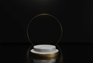 Ürün yerleştirme için 3d boş şablon podyum modellemesi