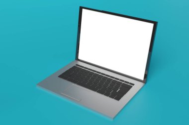 3D resimleme sahnesi oluşturucu içerisinde bilgisayar ekran modelleme sunumu