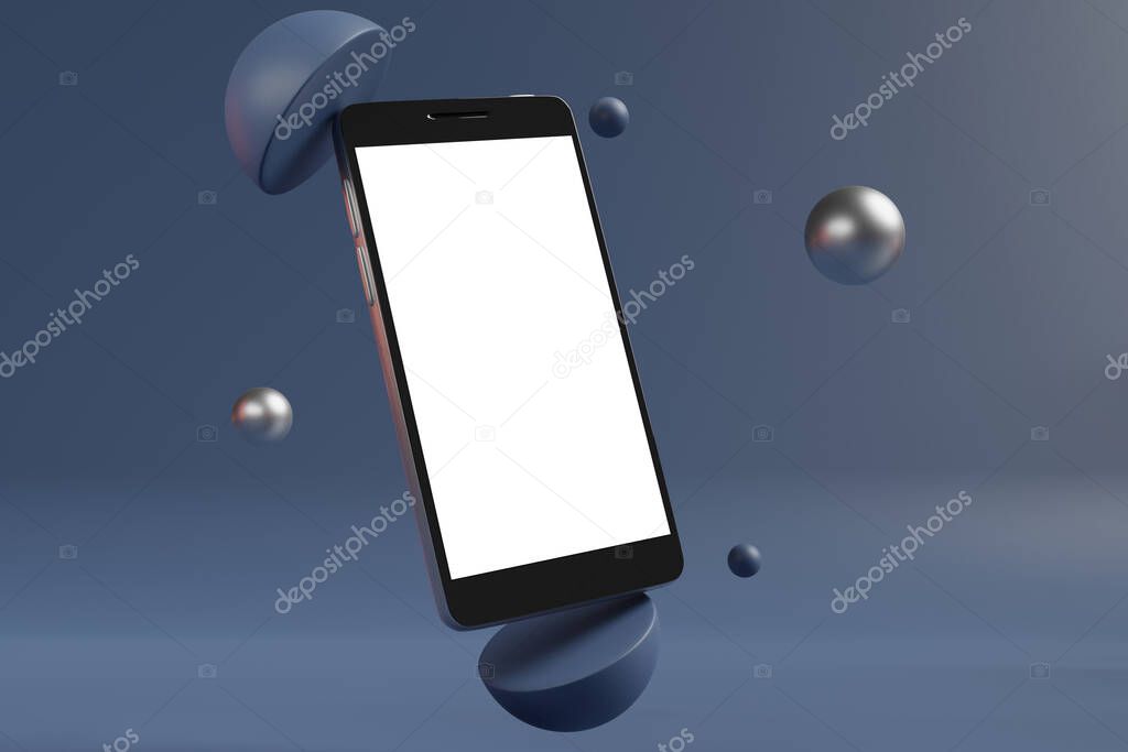Mobile phone mockup 3d rendering for Scene Creator advertising 