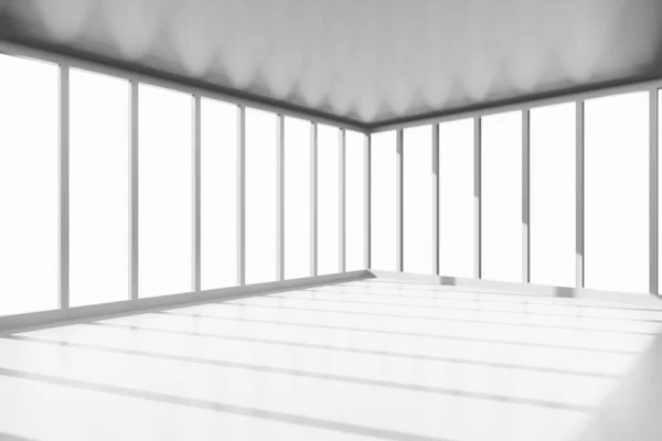 Empty Elegant Room Modern Design Bright White Color Rendering Illustration — Stock Photo, Image