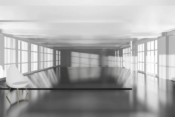 Empty Elegant Room Modern Design Bright White Color Rendering Illustration — Stock Photo, Image