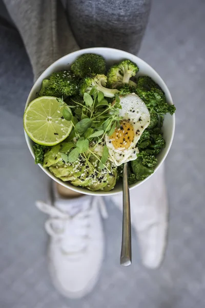 Green Fitness Breakfast Bowl and Active Wear