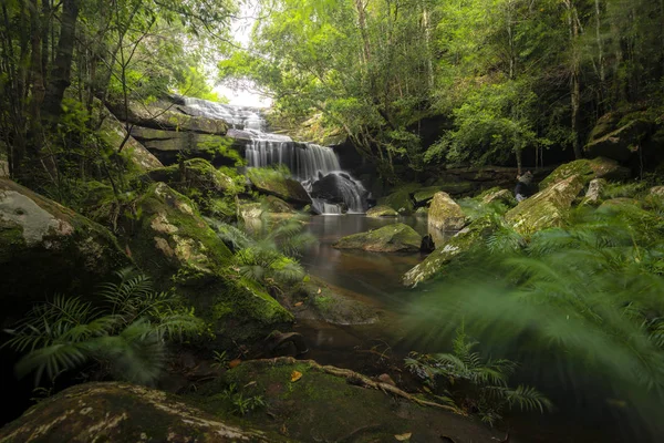 stock image Close up view waterfall in deep forest at National Park, Waterfa