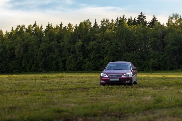 Kirschrot Türige Familie Klasse Limousine Toyota Camry Fünfte Generation Xv30 — Stockfoto