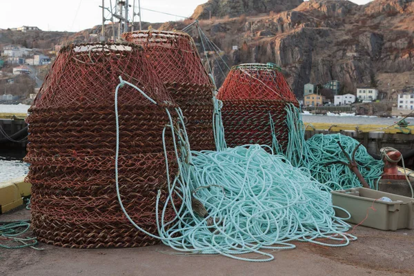 Balıkçı Tekneleri Newfoundland Labrador Kanada Carb Fiahery Başında Üzerine Yüklenecek — Stok fotoğraf