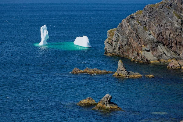 Bir Buzdağı Bonavista Newfoundland Yerleşti Yazın Kıyı Şeridinin Güzelliğini Gösterdi — Stok fotoğraf