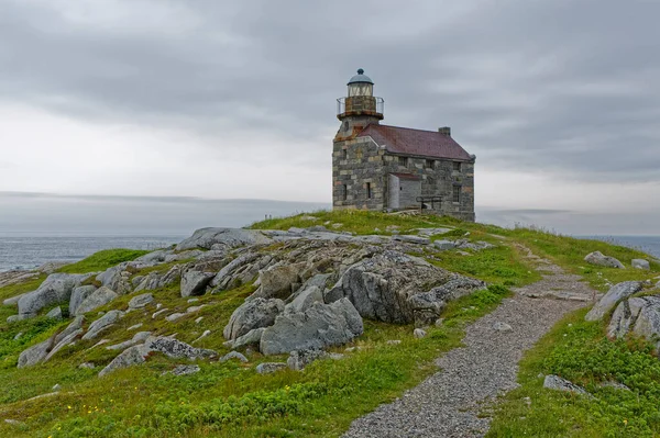 Rose Blanche Newfoundland Labrador Kanada Daki Tarihi Taş Deniz Feneri — Stok fotoğraf