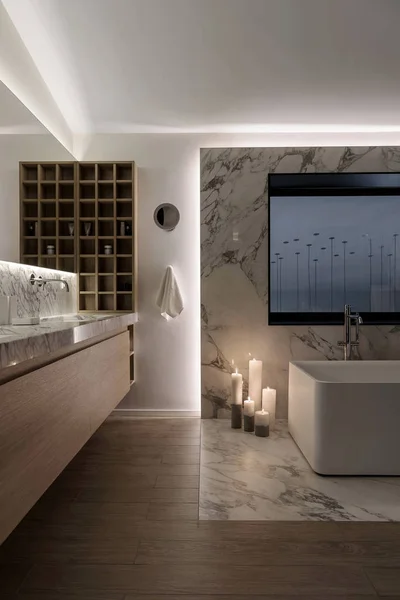 Şık modern banyo — Stok fotoğraf