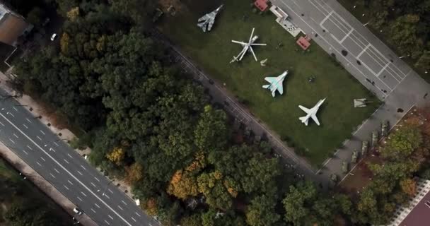 Gravação aérea da paisagem urbana de Kiev — Vídeo de Stock