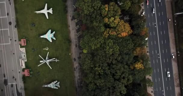 Powietrzne nagrywanie panoramę miasta Kijów — Wideo stockowe