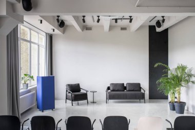 Gri duvarlar ile çatı katı tarzında şık iç