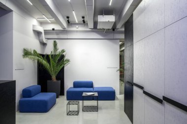 Gri duvarlar ile çatı katı tarzında şık iç