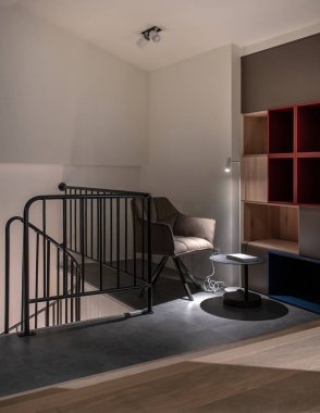 Şık iç parlak lamba ile modern tarzda