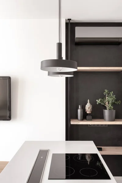 Gaya dapur bergaya modern dengan dinding putih — Stok Foto
