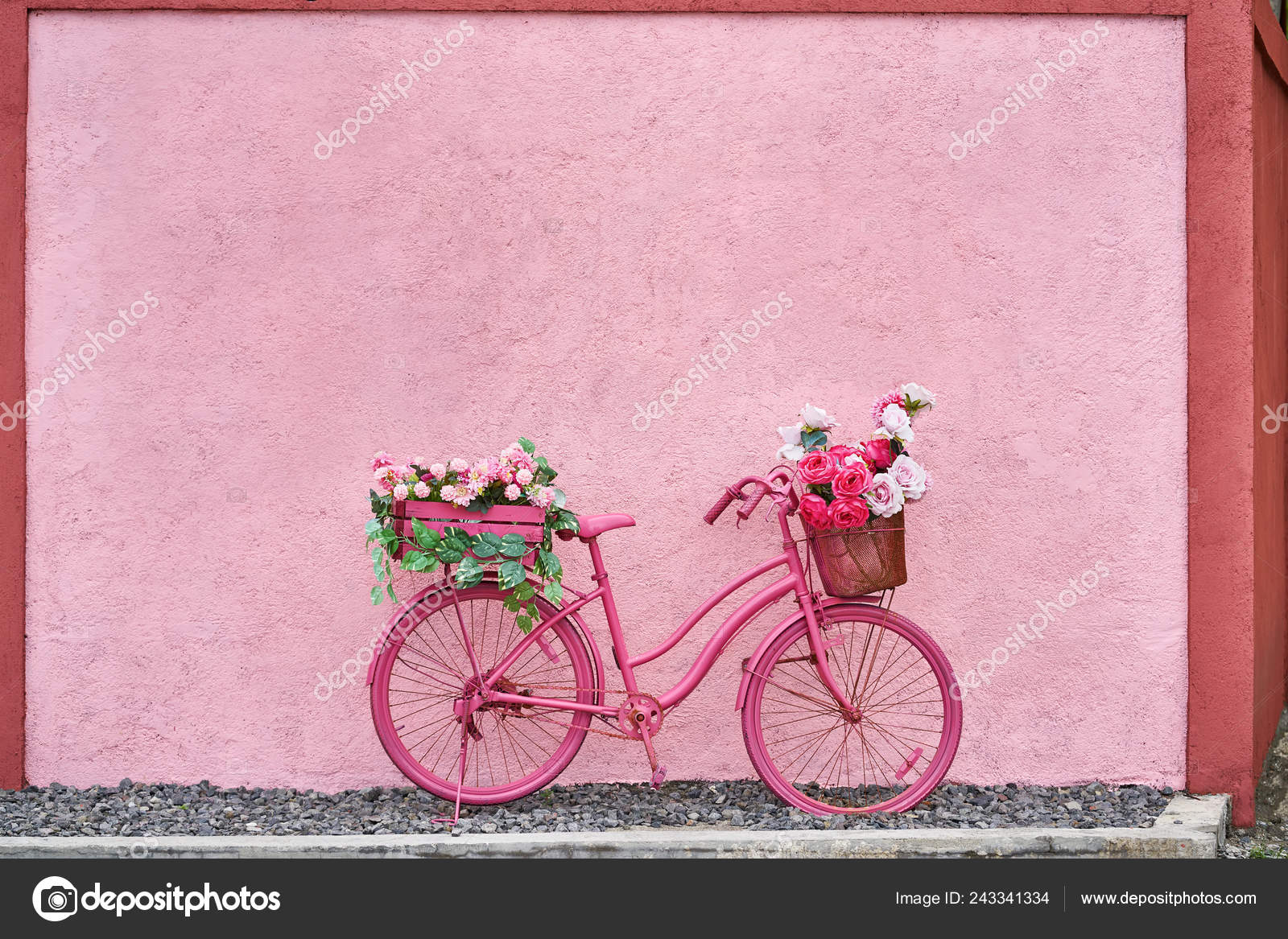 pink bike basket