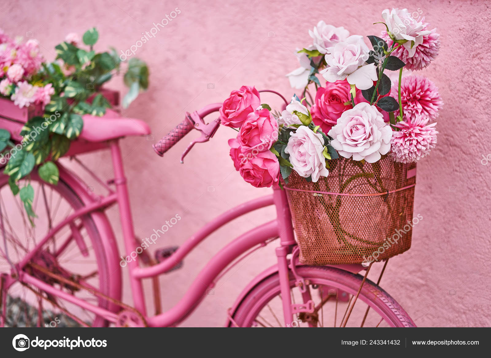pink bike basket