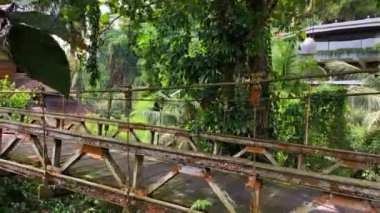 Resort Villa ile yeşil ormanlarda paslı Köprüsü