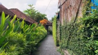 Vietnam 'da Asya Villa üzerinde yeşilliklerle batırılmış Patio