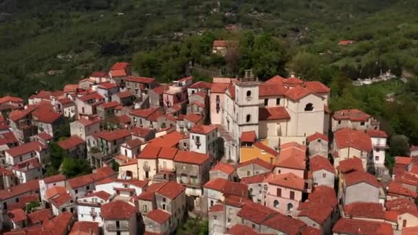 Vista en el casco antiguo de Rivello en Italia — Vídeos de Stock