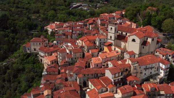 Vista na cidade velha de Rivello, na Itália — Vídeo de Stock