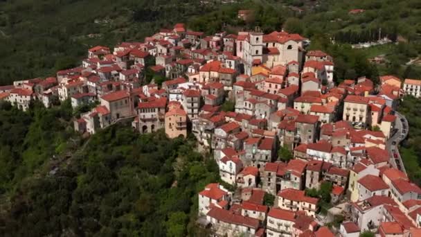 Vista en el casco antiguo de Rivello en Italia — Vídeos de Stock