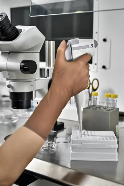 Metode for in vitro-befruktning i laboratorium – stockfoto