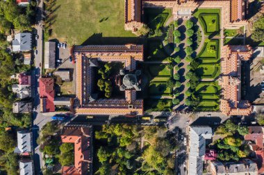View from above at old Chernivtsi University in Ukraine