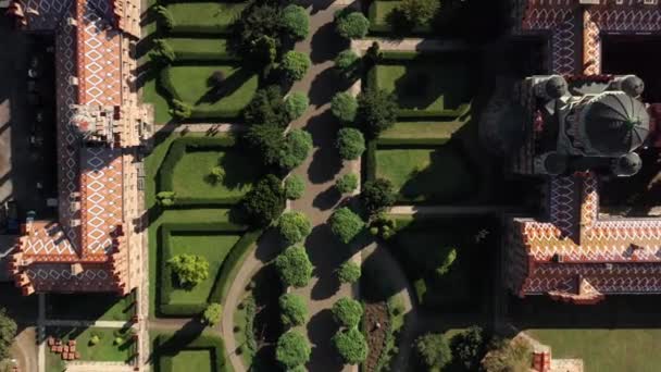 View from above at old Chernivtsi University in Ukraine — Stock Video