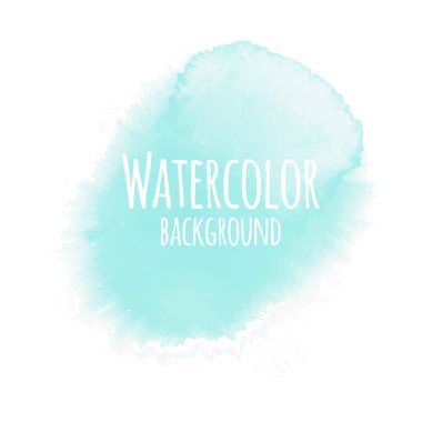 Beyaz üzerine izole edilmiş, sıvı bir kova boyası ile soyut suluboya arka plan. Mavi tonları