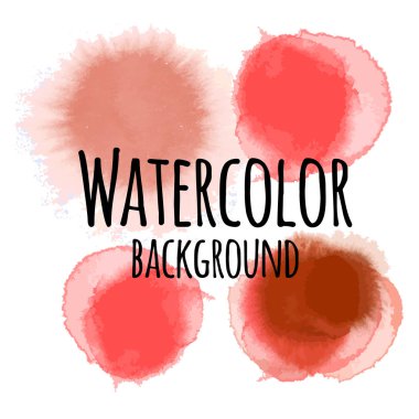 Beyaz üzerine izole edilmiş, sıvı bir kova boyası ile soyut suluboya arka plan. Kırmızı tonları