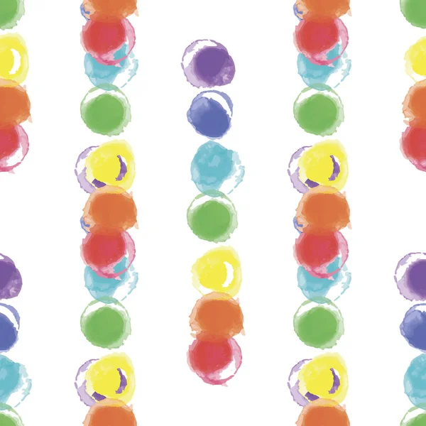 Ilustración Abstracta Círculos Multicolores Acuarela Sobre Fondo Blanco — Vector de stock