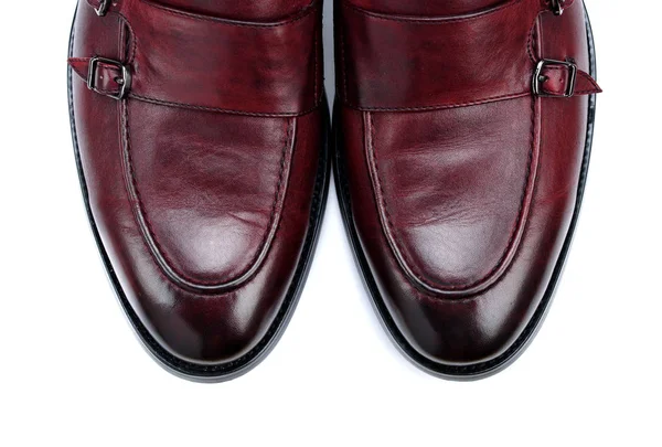 Cuir Chaussures Élégantes Pour Hommes Sur Fond Blanc — Photo