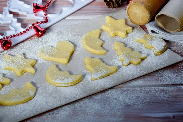 Biscotti Profumati Sabbia Sulla Tavola Festiva — Foto Stock