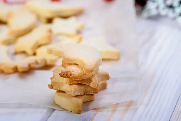 Biscoitos Perfumados Arenosos Mesa Festiva — Fotografia de Stock