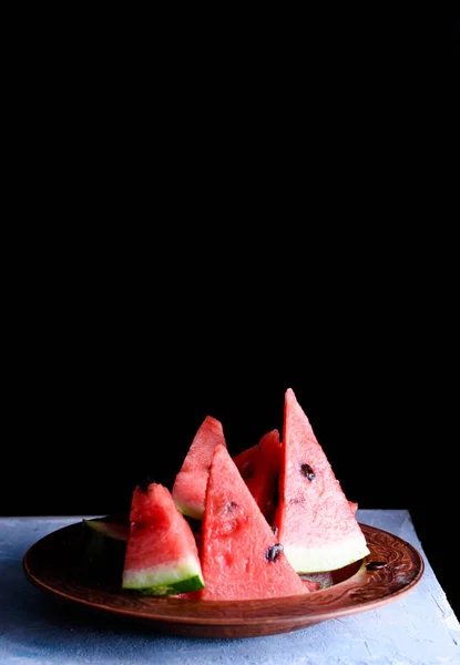 Cool Delicious Appetizing Watermelon Table — Stock Photo, Image