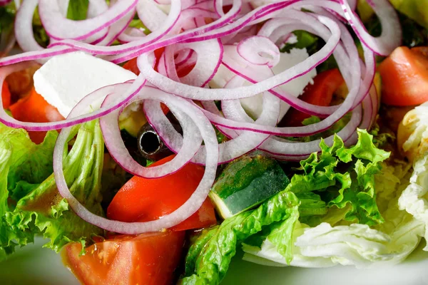 Salada Dietética Saudável Saborosa Legumes Frescos — Fotografia de Stock