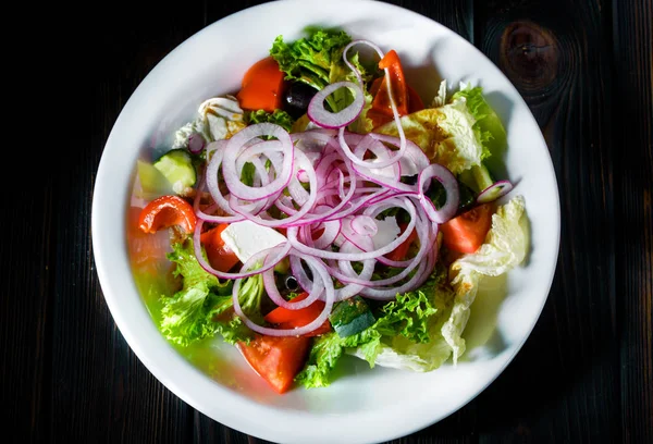 Salada Dietética Saudável Saborosa Legumes Frescos — Fotografia de Stock
