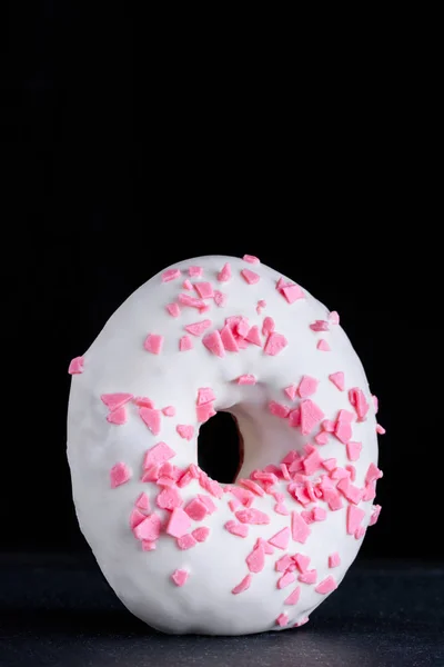 Delicioso Saboroso Donut Com Cobertura Branca Donut Com Cobertura Molho — Fotografia de Stock