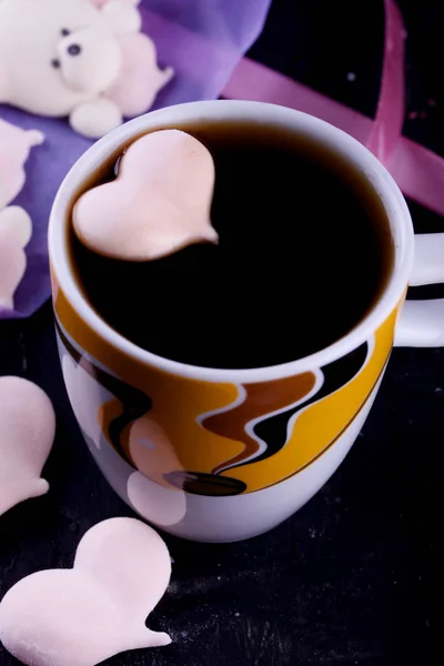 Läckra Aptitretande Pikatny Dessert Marshmallows Form Björnar Med Ett Hjärta — Stockfoto