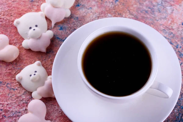 Delicious Appetizing Pikatny Dessert Marshmallows Form Bears Heart Heart Bears — Stock Photo, Image