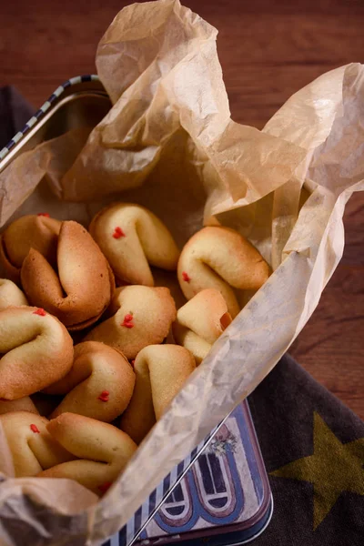 Deliciosas Galletas Dulces Shortbread Galletas Con Precog Celebración Embalaje — Foto de Stock
