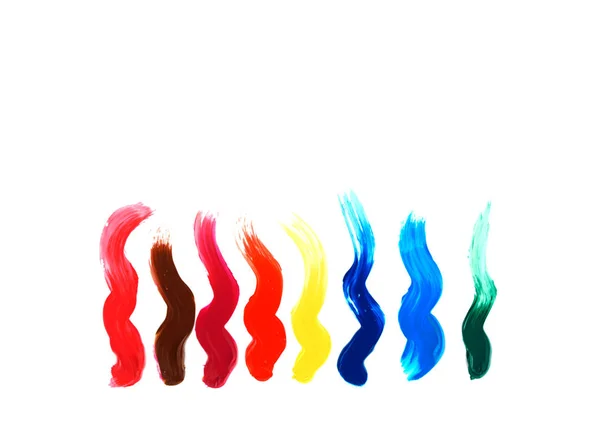 Multi-colored acrylic paint strokes — Stock Photo, Image