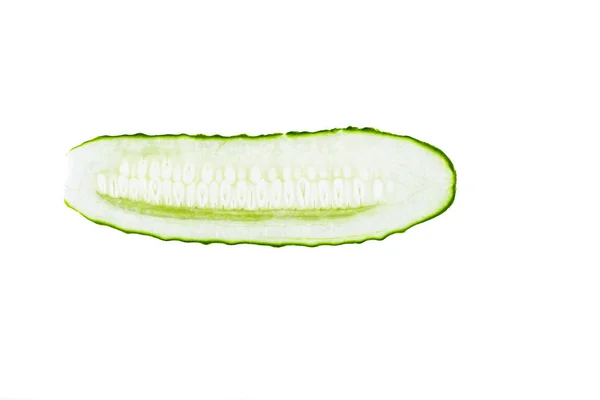 Fresh sliced cucumber isolated on a white background. — Stock Photo, Image