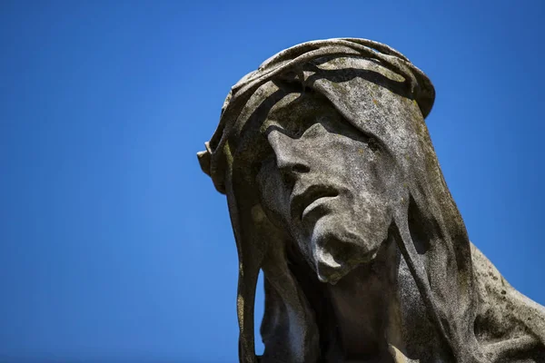 Standbeelden Van Rouw Bij Het Graven Van Monumentale Begraafplaats Milaan — Stockfoto