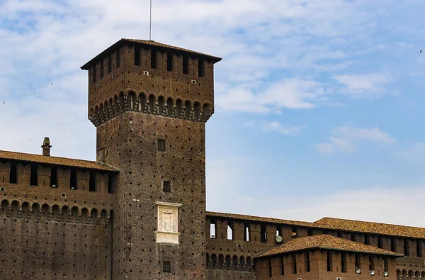 Elementos Arquitetura Antigo Castelo Sforza Milão Itália — Fotografia de Stock