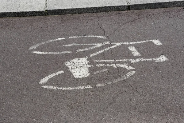 Marcação Ciclovia Sinais Trânsito — Fotografia de Stock